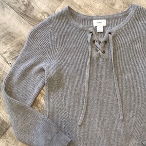 Old navy lace up sweater XS